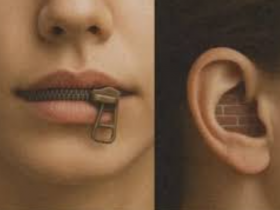 نشنیدن گوش ها و زیپ برای بستن دهان ها